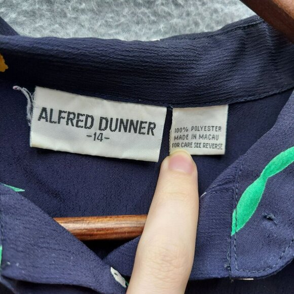 Alfred Dunner Womens Floral Short-Sleeve Collared Blouse Size 14 100% Polyester - Picture 2 of 3